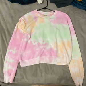 Pastel tie dye cropped long sleeve